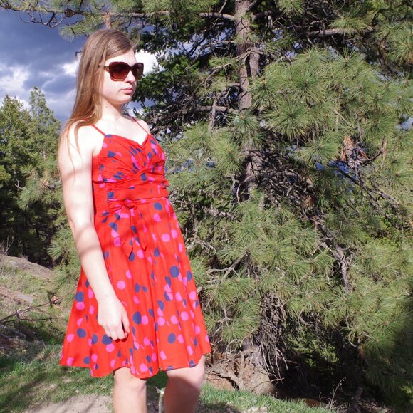 Red H.M Summer Dress U.S 6 - Picture 10 of 11